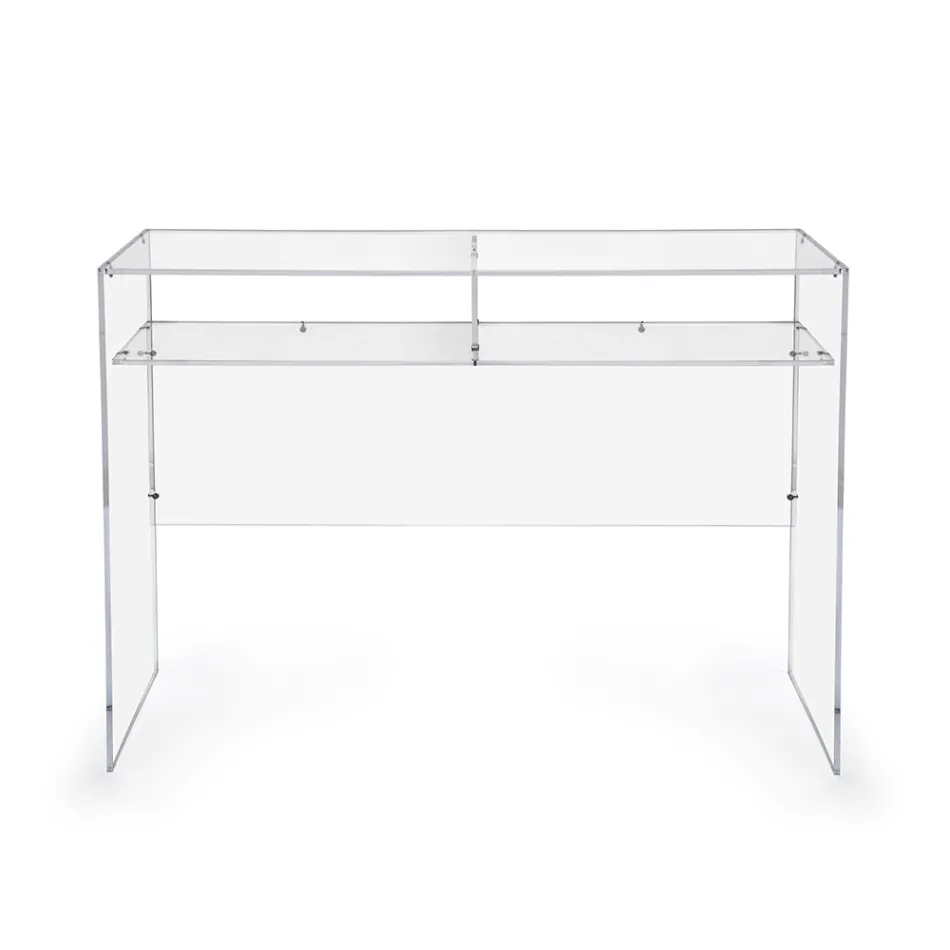 Escritorio práctico independiente de plexiglás transparente fabricado en Italia - Ghea Viadurini