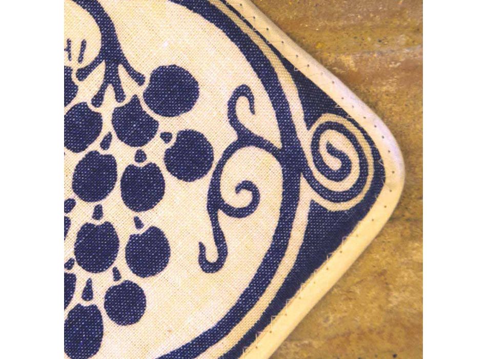 Agarraderas de arte italiano en lino puro con estampado a mano de una sola pieza - Marcas Viadurini