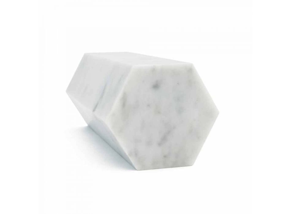 Sujetalibros de prisma decorativo en mármol blanco de Carrara o marquinia negro - Trocco Viadurini