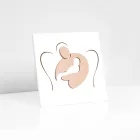 Cuadro pequeño que representa el dulce abrazo grabado con láser Made in Italy - Angélica Viadurini