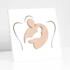 Cuadro pequeño que representa el dulce abrazo grabado con láser Made in Italy - Angélica Viadurini