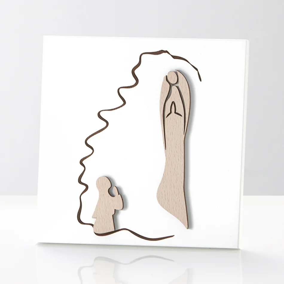 Pequeño cuadro que representa la Aparición en varias formas Made in Italy - Madelein Viadurini