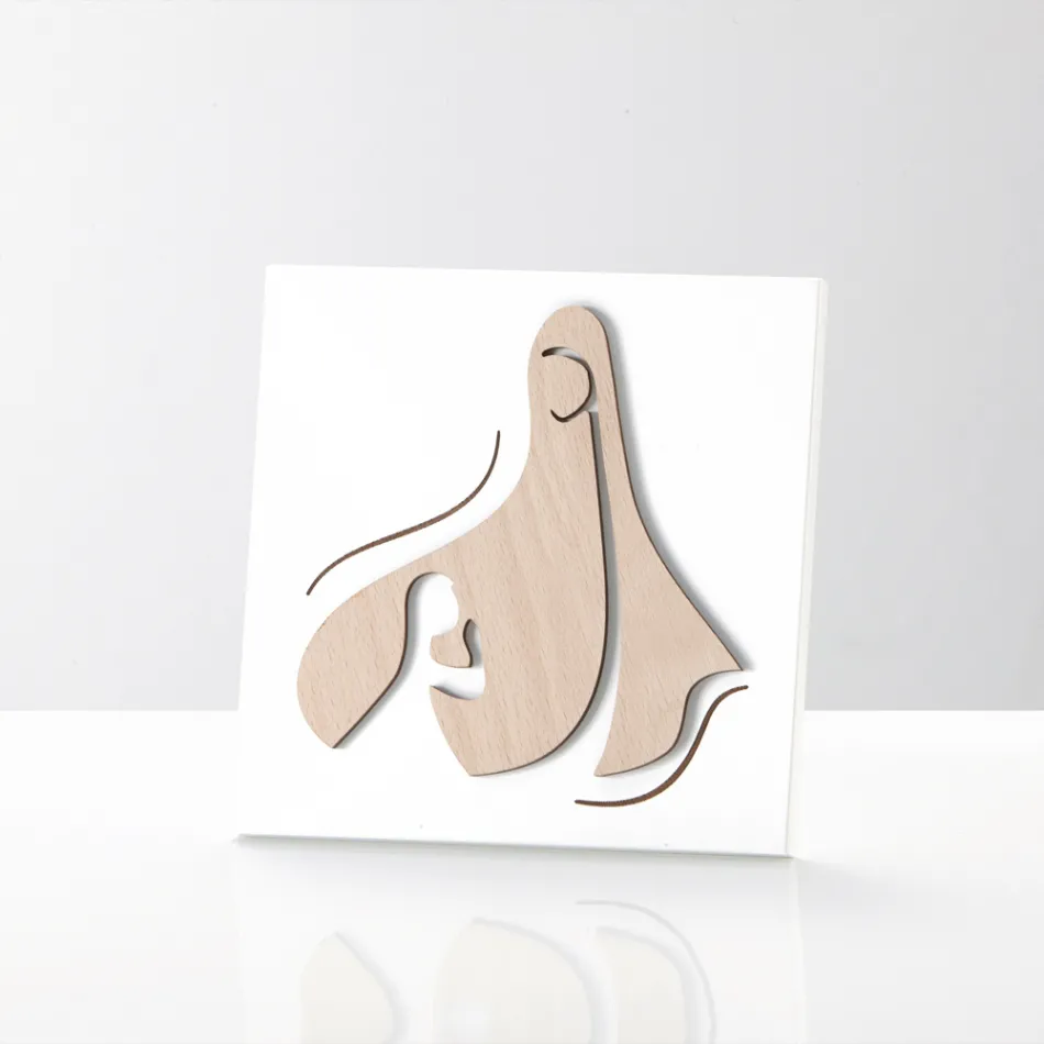 Cuadro con Escena Sagrada Aparición del Ángel a la Virgen Made in Italy - Babuska Viadurini