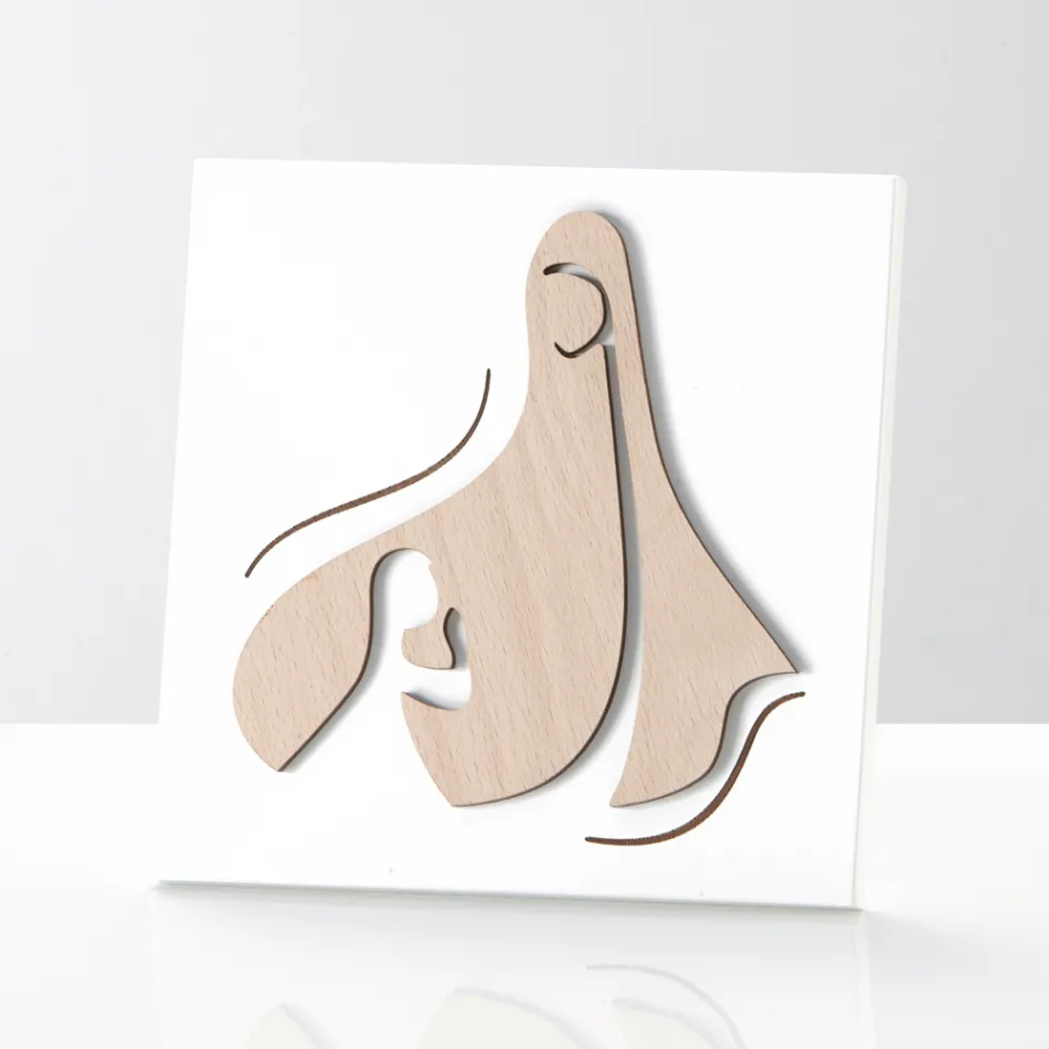 Cuadro con Escena Sagrada Aparición del Ángel a la Virgen Made in Italy - Babuska Viadurini