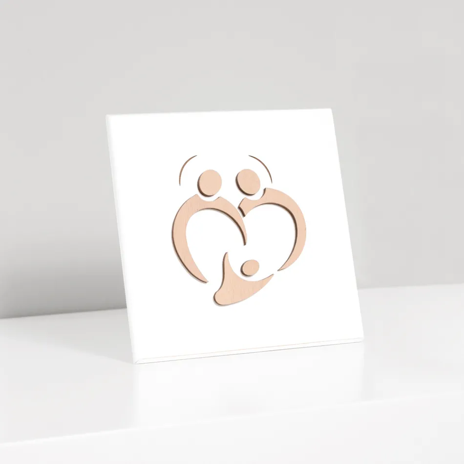 Cuadro Sagrada Familia con Grabado Láser Made in Italy - Zuleika Viadurini