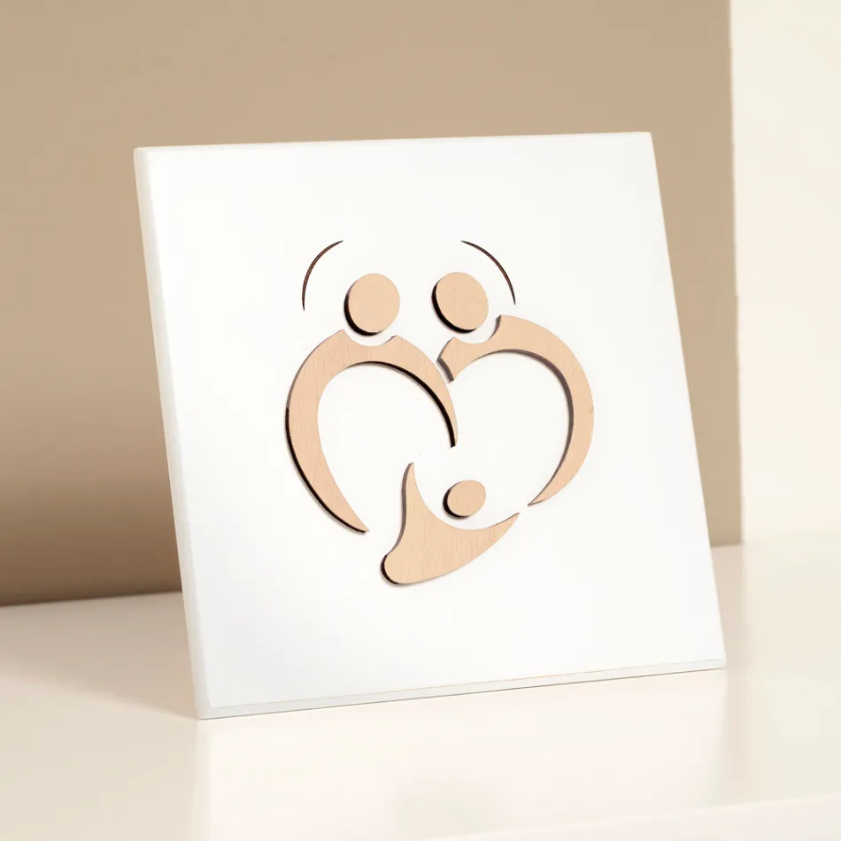 Cuadro Sagrada Familia con Grabado Láser Made in Italy - Zuleika Viadurini