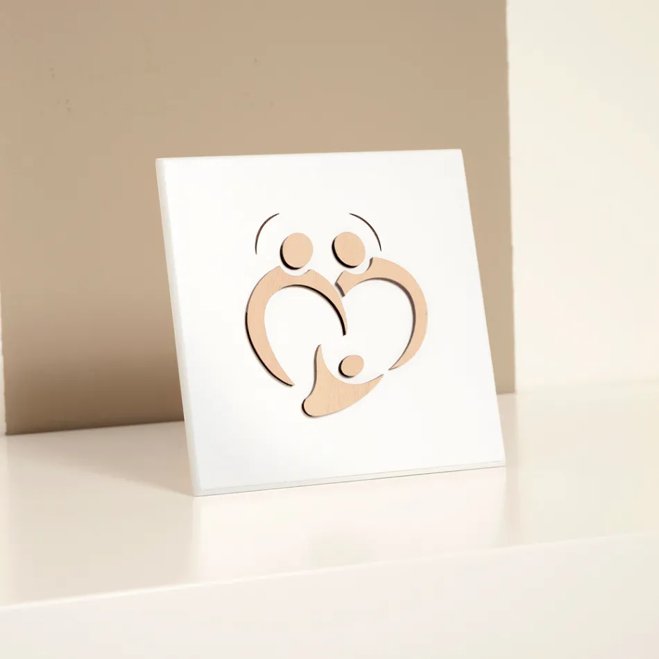 Cuadro Sagrada Familia con Grabado Láser Made in Italy - Zuleika Viadurini