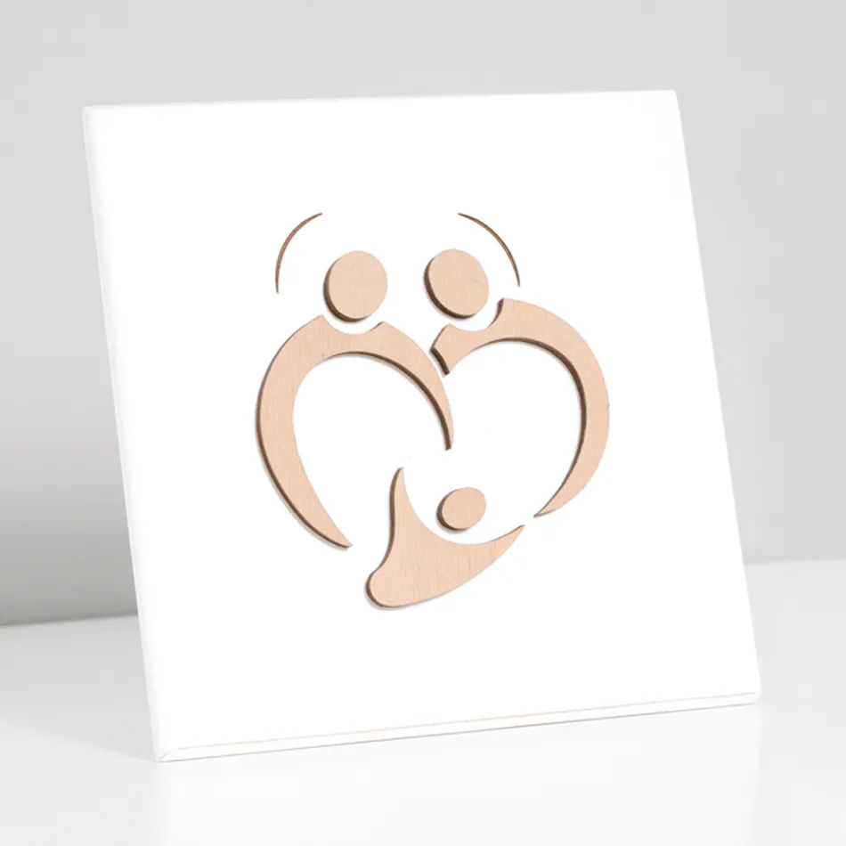 Cuadro Sagrada Familia con Grabado Láser Made in Italy - Zuleika Viadurini