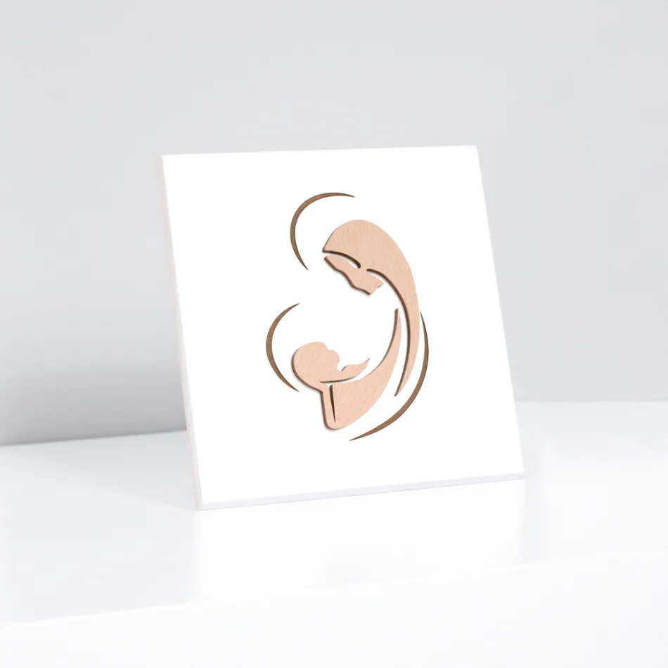 Imagen de María y el Niño Jesús grabada con láser Made in Italy - Nigella Viadurini