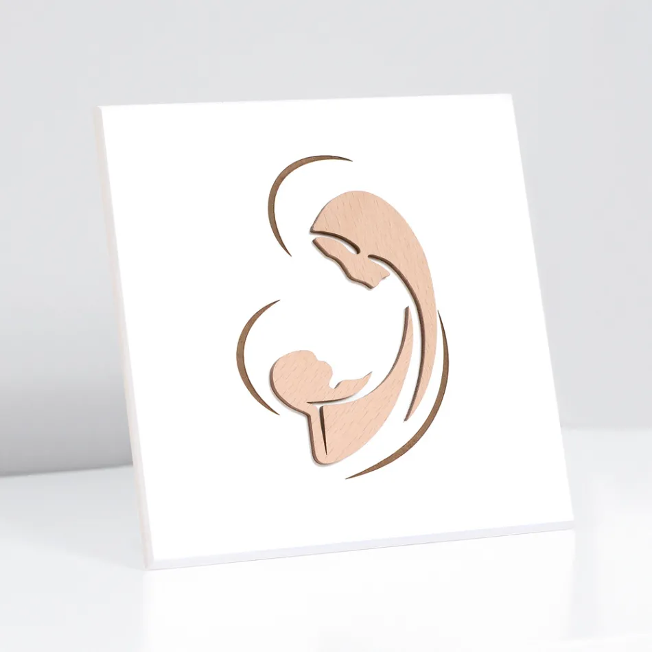 Imagen de María y el Niño Jesús grabada con láser Made in Italy - Nigella Viadurini