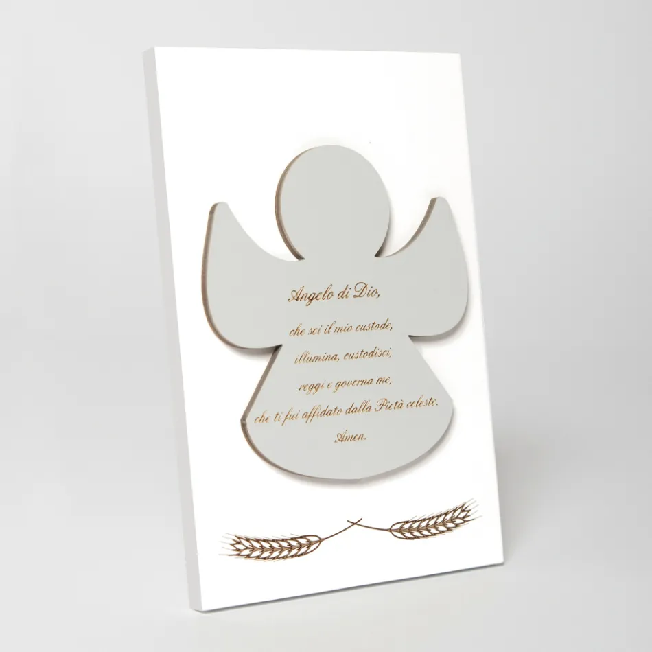 Imagen grabada con láser de un ángel bendito Made in Italy - Alain Viadurini