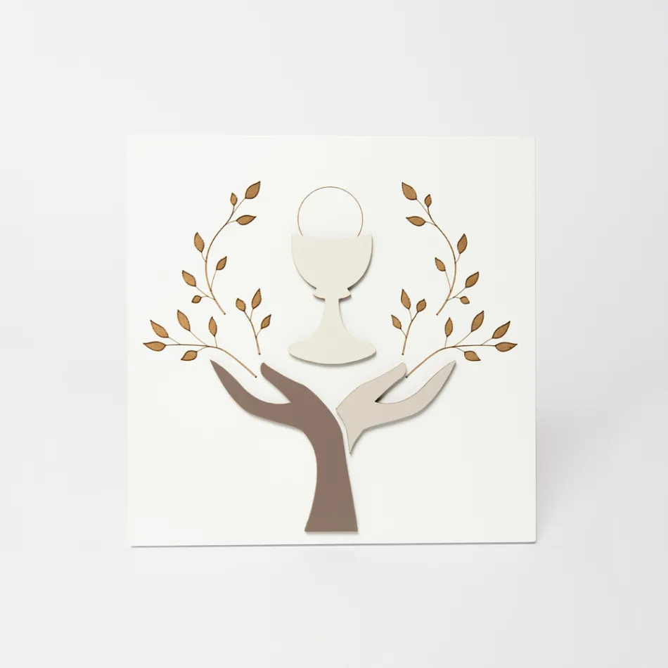 Cuadro Realizado con Grabado Láser de Olivo y Hostia Made in Italy - Joel Viadurini