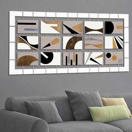 pintura abstracta con quince paneles suspendido sobre cuerdas Craig Viadurini