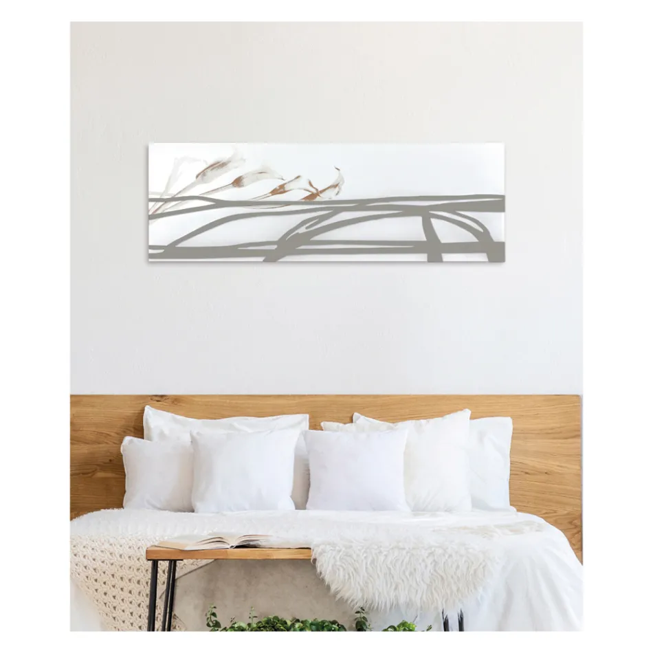 Pintura con formas abstractas hechas con láser Made in Italy - Grace Viadurini