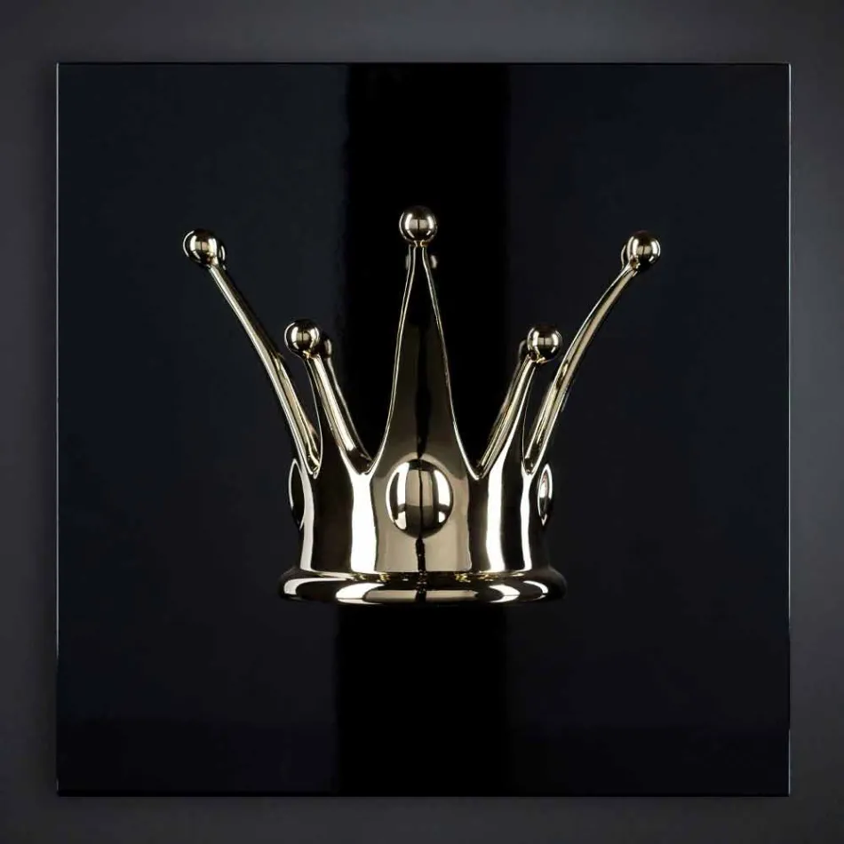 Cuadro de pared moderno en madera y resina Made in Italy - Corona Viadurini