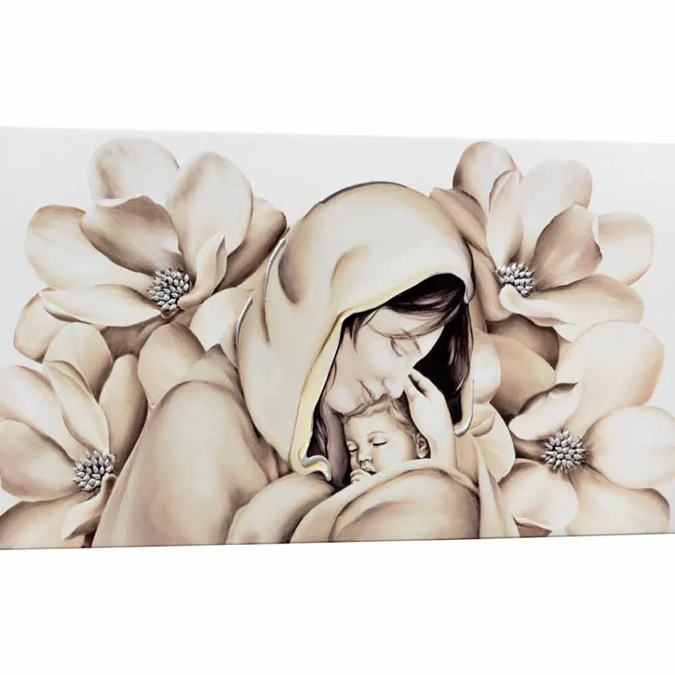 Panel de diseño moderno en relieve sobre lienzo fabricado en Italia Sole Viadurini