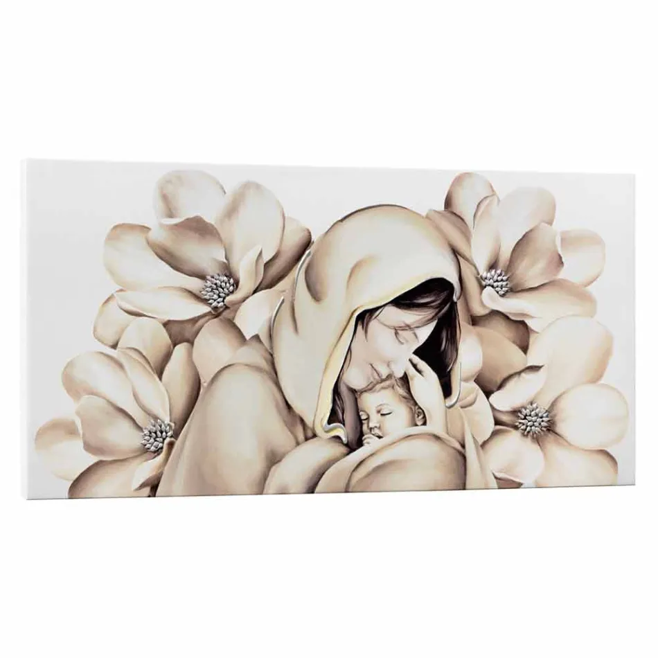 Panel de diseño moderno en relieve sobre lienzo fabricado en Italia Sole Viadurini