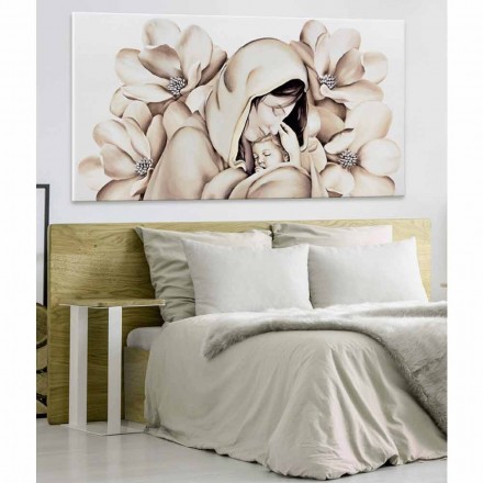 Panel de diseño moderno en relieve sobre lienzo fabricado en Italia Sole Viadurini