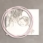 Cuadro de madera con impresión de mujer con niño Made in Italy - Taiwán Viadurini