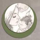 Cuadro de madera con estampado de una familia unida Made in Italy - Canadá Viadurini