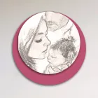 Cuadro de madera con estampado de una familia unida Made in Italy - Canadá Viadurini