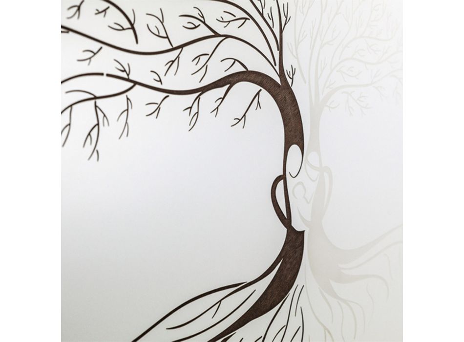 Cuadro grabado con láser con árbol genealógico y corazón Made in Italy - Aletha Viadurini