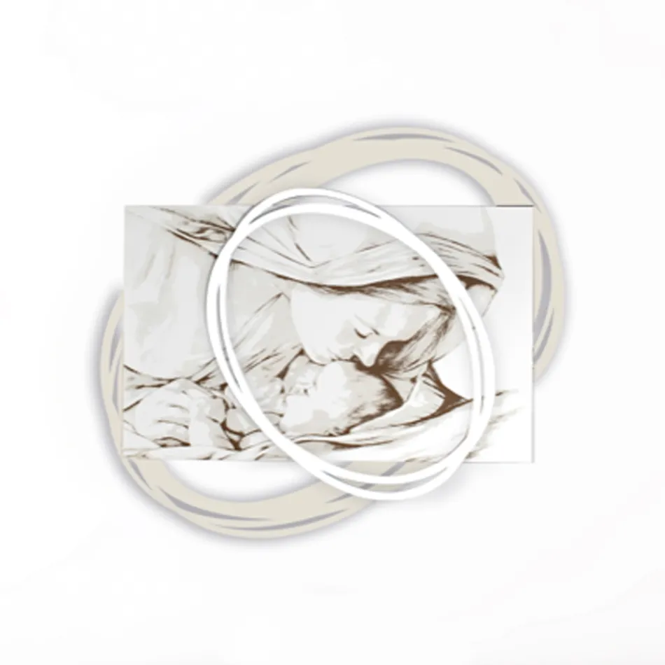 Cuadro Grabado con Láser con el Beso de María a Jesús Made in Italy - Sylvie Viadurini