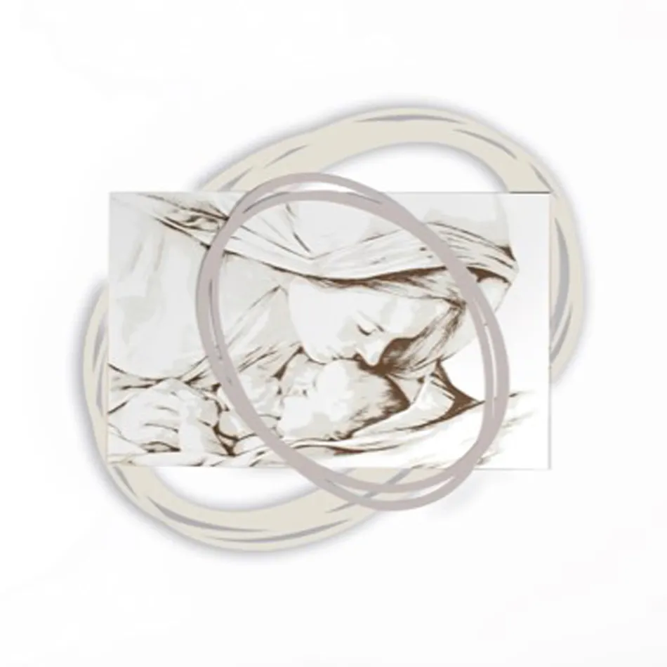 Cuadro Grabado con Láser con el Beso de María a Jesús Made in Italy - Sylvie Viadurini