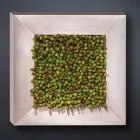 Cuadro de pared moderno en metal y flores artificiales Made in Italy - Trimo Viadurini