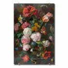 Cuadro de pared de vidrio moderno con estampado floral Made in Italy - Ganza Viadurini