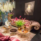 Cuadro moderno en lienzo impreso con decoración de pan de oro Made in Italy - Vinci Viadurini