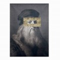 Cuadro de pared de lona impresa con detalle de pan de oro Made in Italy - Vinci