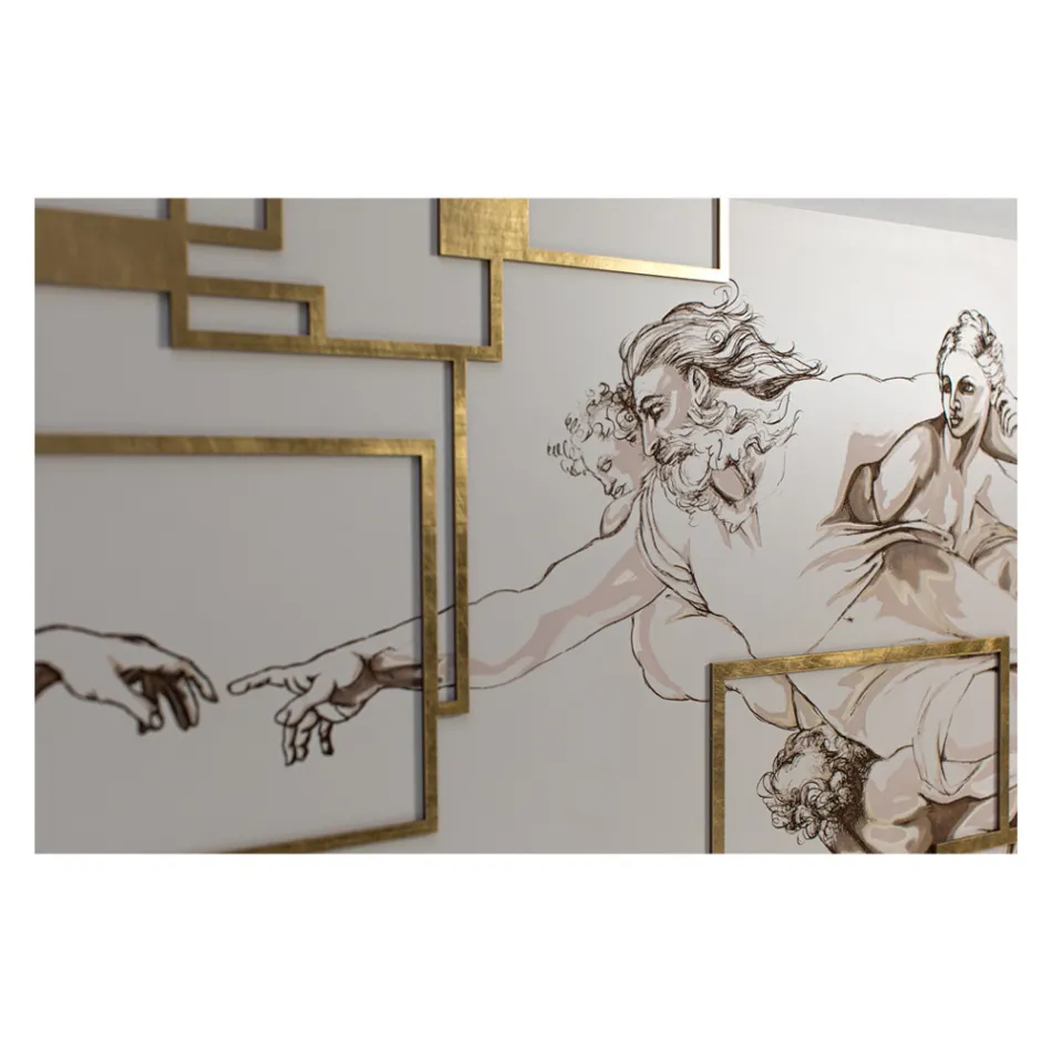 Cuadro realizado con láser que representa la creación Made in Italy - Pirucchio Viadurini