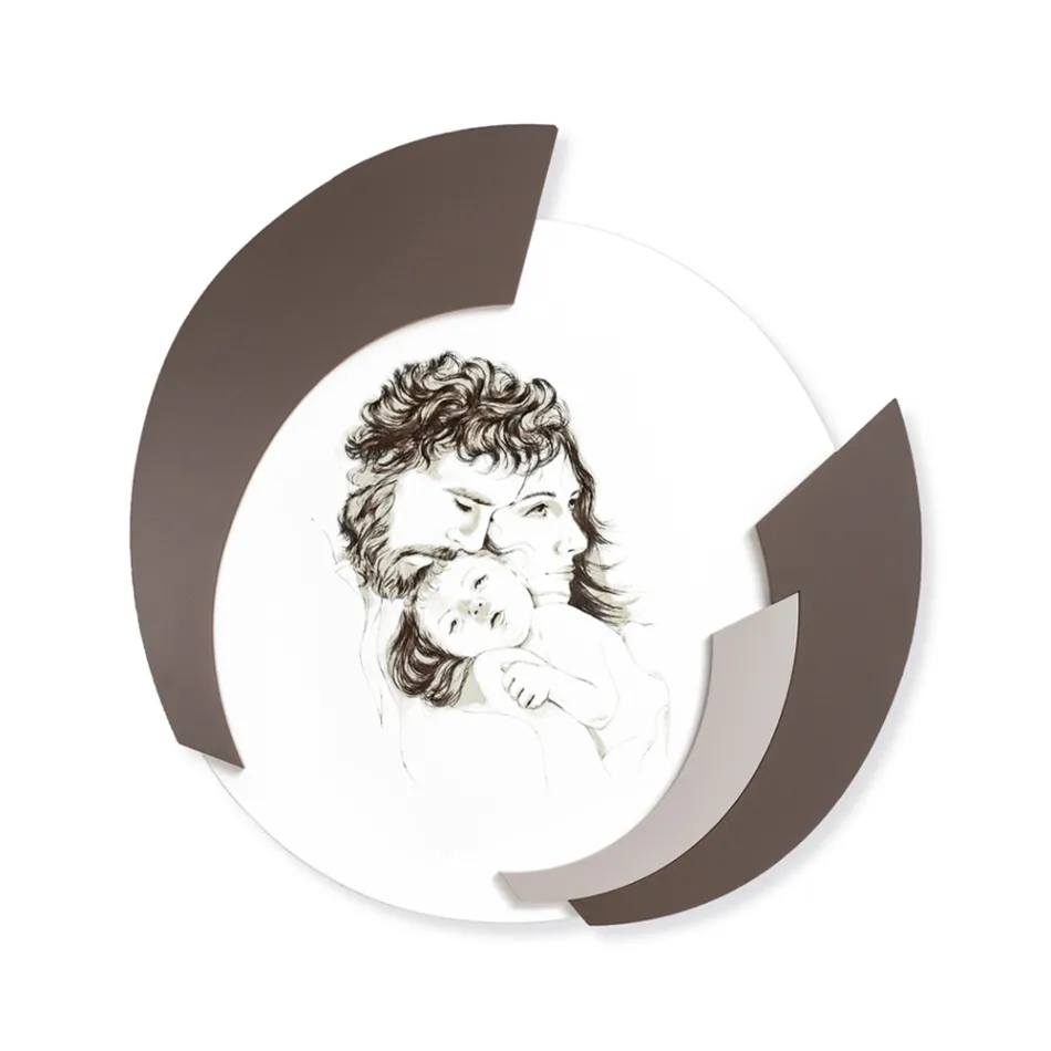 Cuadro Redondo Made in Laser de la Familia Made in Italy - Margherita Viadurini