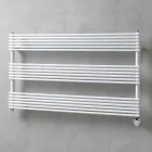 Radiador de pared de diseño eléctrico horizontal en acero hasta 700 W - Nibbio Viadurini