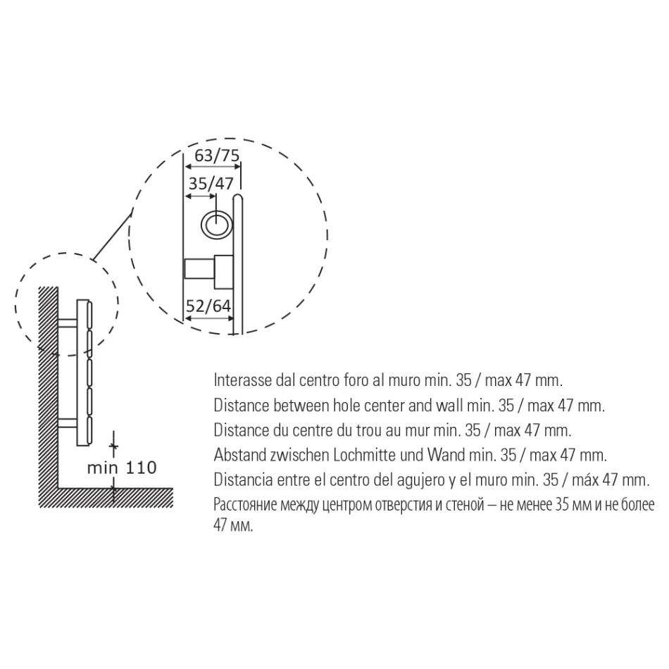 Radiador hidráulico simple en acero al carbono negro fabricado en Italia - Ciro Viadurini