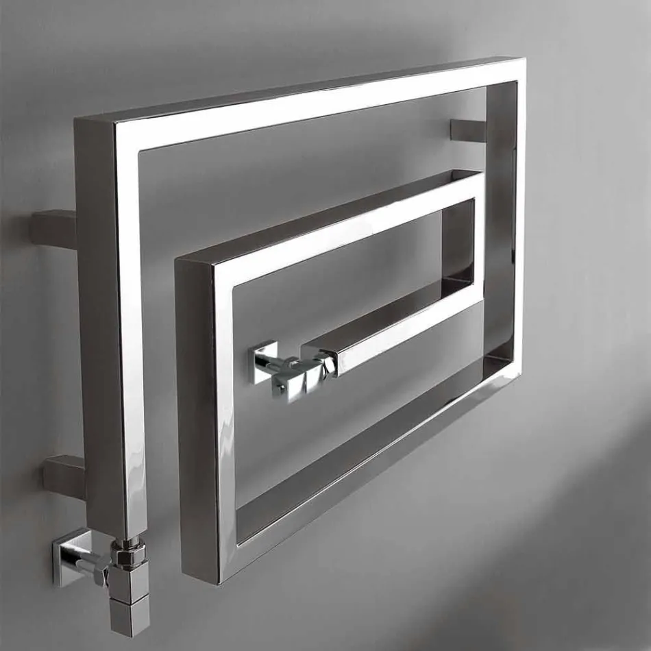 Más frías cromo hidráulico calentador de toallas serpiente Scirocco H, Diseño Viadurini