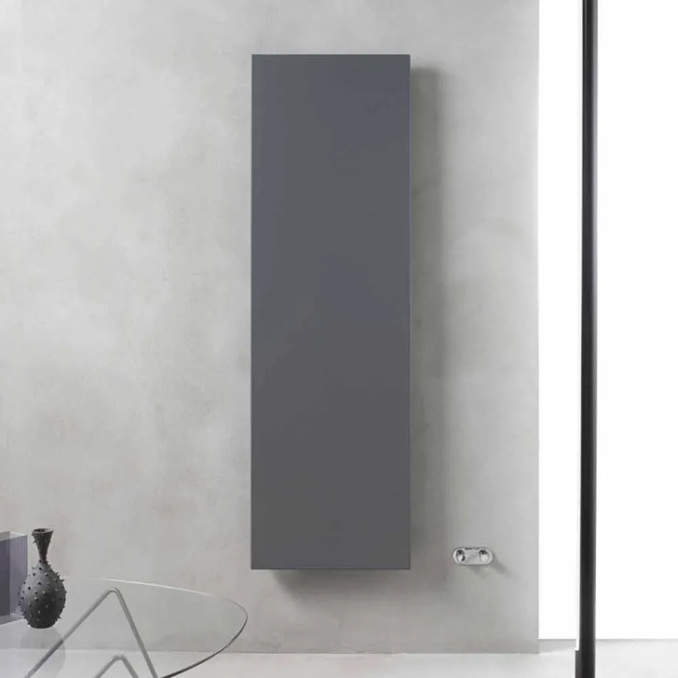 Radiador de diseño vertical en acero gris pizarra hasta 626 W - Hielo Viadurini