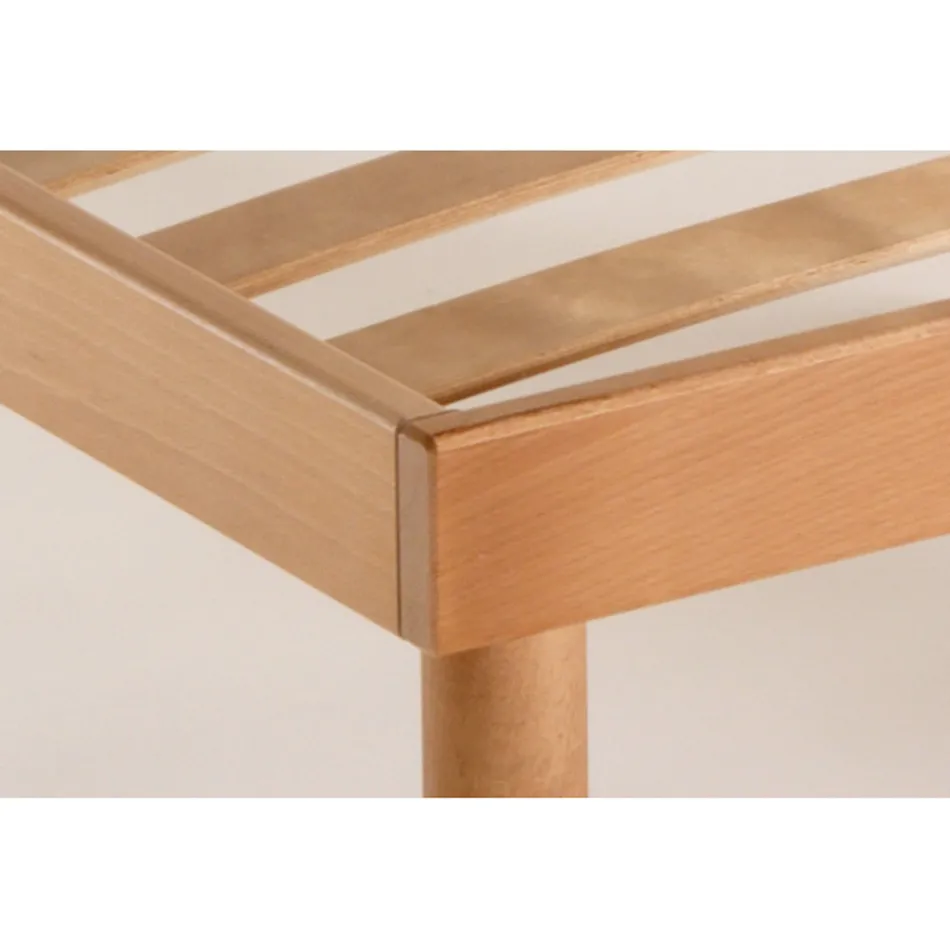 Somier Piazza e Mezzo íntegramente en madera de haya orgánica Delta 120x190 cm - Delta Viadurini