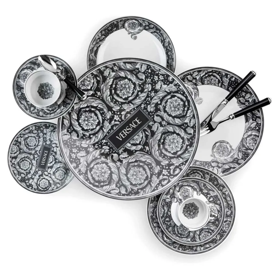 Plato para mesa barroco Rosenthal Versace de porcelana de 33 cm de diámetro - Barroco Viadurini