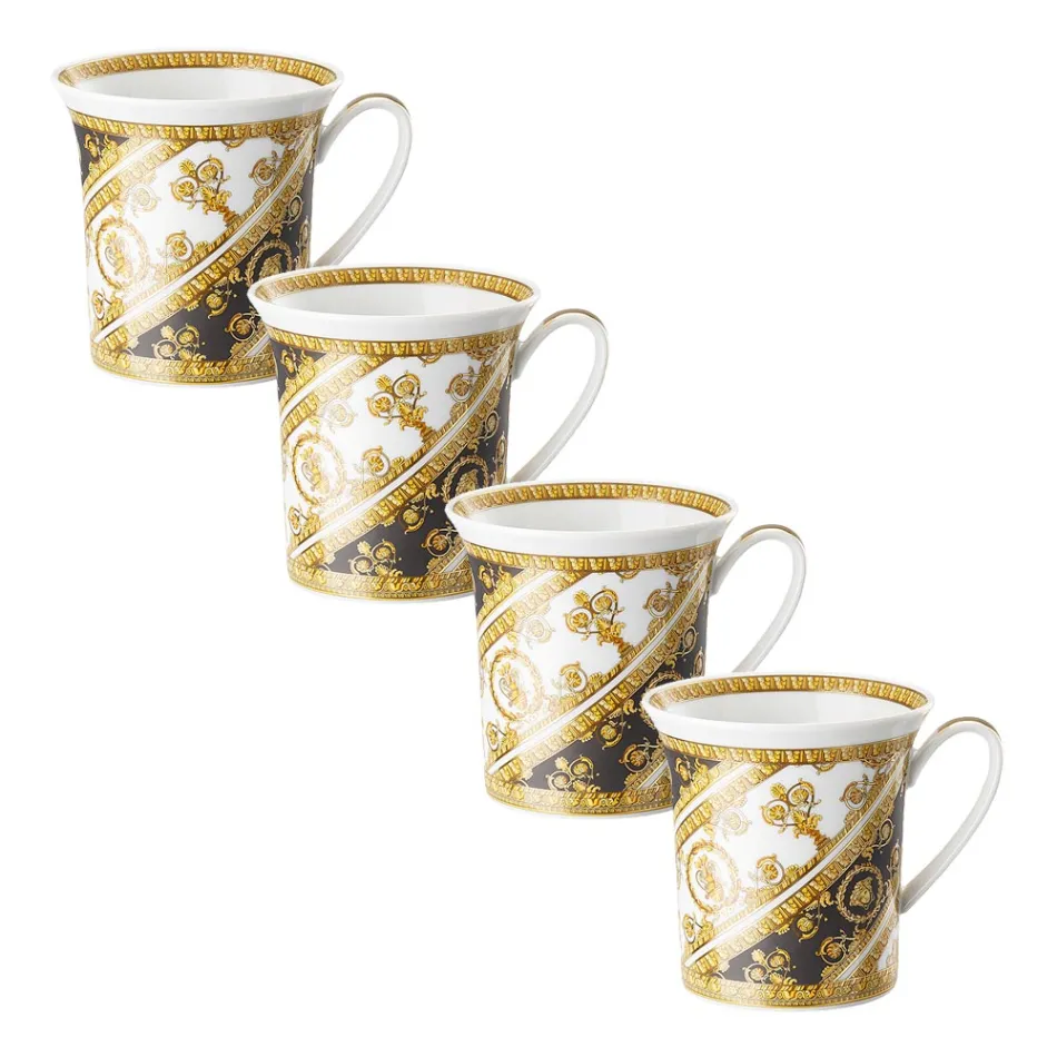Rosenthal Versace I Love Baroque 4 vasos con asa de porcelana - Barroco Viadurini