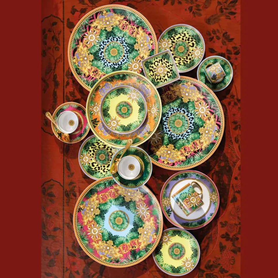 Rosenthal Versace Jungle Animalier 4 platos llanos de 17 cm de diámetro - Animalier Viadurini