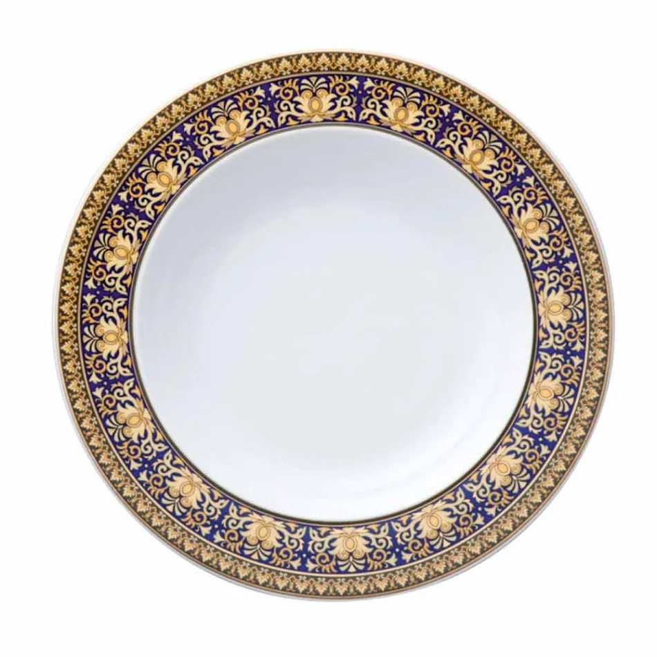 Rosenthal Versace Medusa Blue Plate diseño moderno porcelana inferior Viadurini