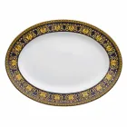 Rosenthal Versace Medusa óvalo azul plato de porcelana de 40 cm de diseño Viadurini
