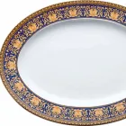 Rosenthal Versace Medusa óvalo azul plato de porcelana del diseño Viadurini