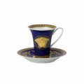 Rosenthal Versace Medusa taza azul de alta porcelana Diseño del café