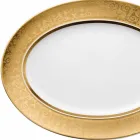 Rosenthal Versace Medusa Gala Oro 40cm porcelana diseño de la placa ovalada Viadurini