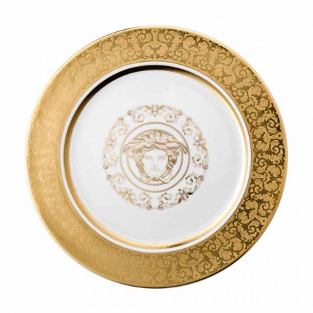 Rosenthal Versace Medusa Gala placa de oro de 30 cm marcador de posición de la porcelana Viadurini