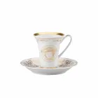 Rosenthal Versace Medusa Gala de oro tazas de café expreso conjunto 6pz porcelana Viadurini
