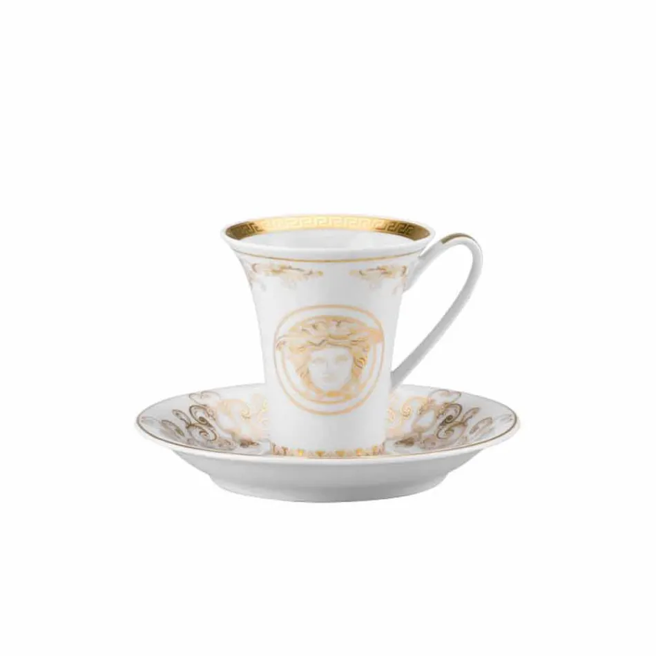 Rosenthal Versace Medusa Gala de oro tazas de café expreso conjunto 6pz porcelana Viadurini